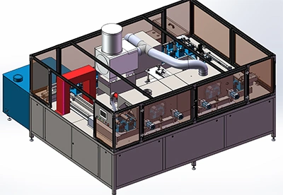 Túnel de limpieza para ejes de motor